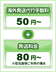 海外発送代行手数料380円～ 発送料金900円～