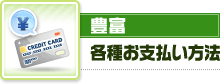 豊富 各種お支払い方法