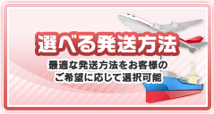 選べる発送方法　最適な発送方法をお客様のご希望に応じて選択可能